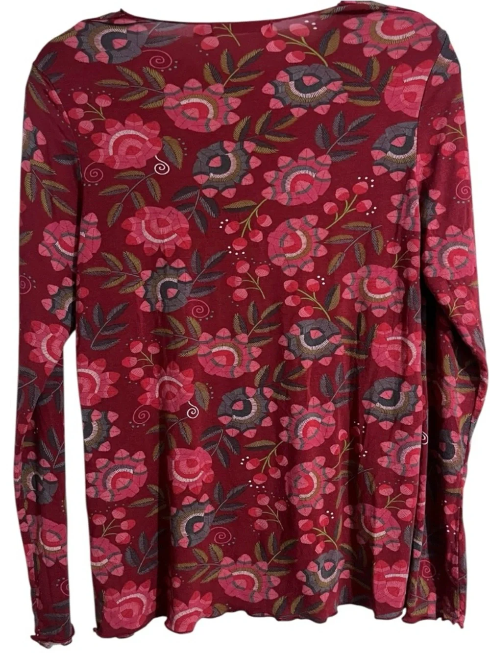 Gudrun Sjoden Micromodal Floral Crewneck Long Sleeve Tee Small